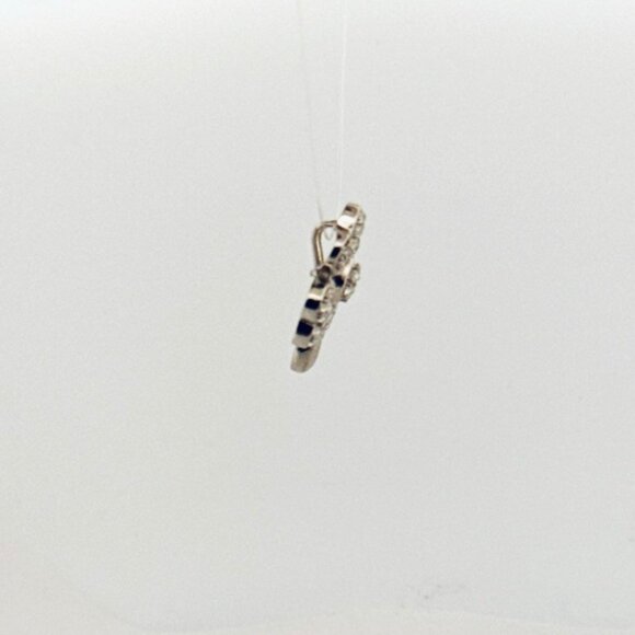 925 Sterling Silver Four Leaf Clover Pendant CZ Estate Lucky Charm Jewelry - Picture 2 of 9